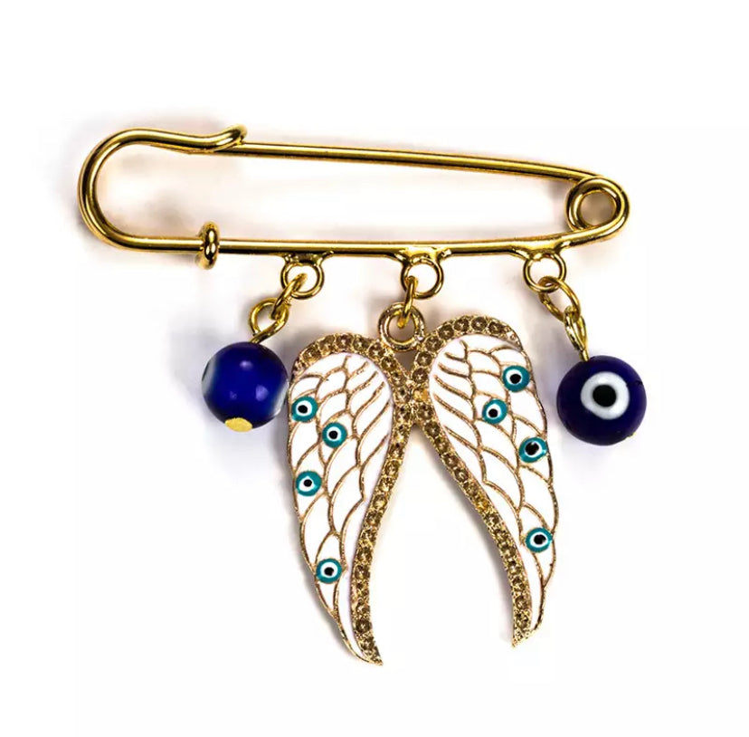 Evil eye baby pin brooch