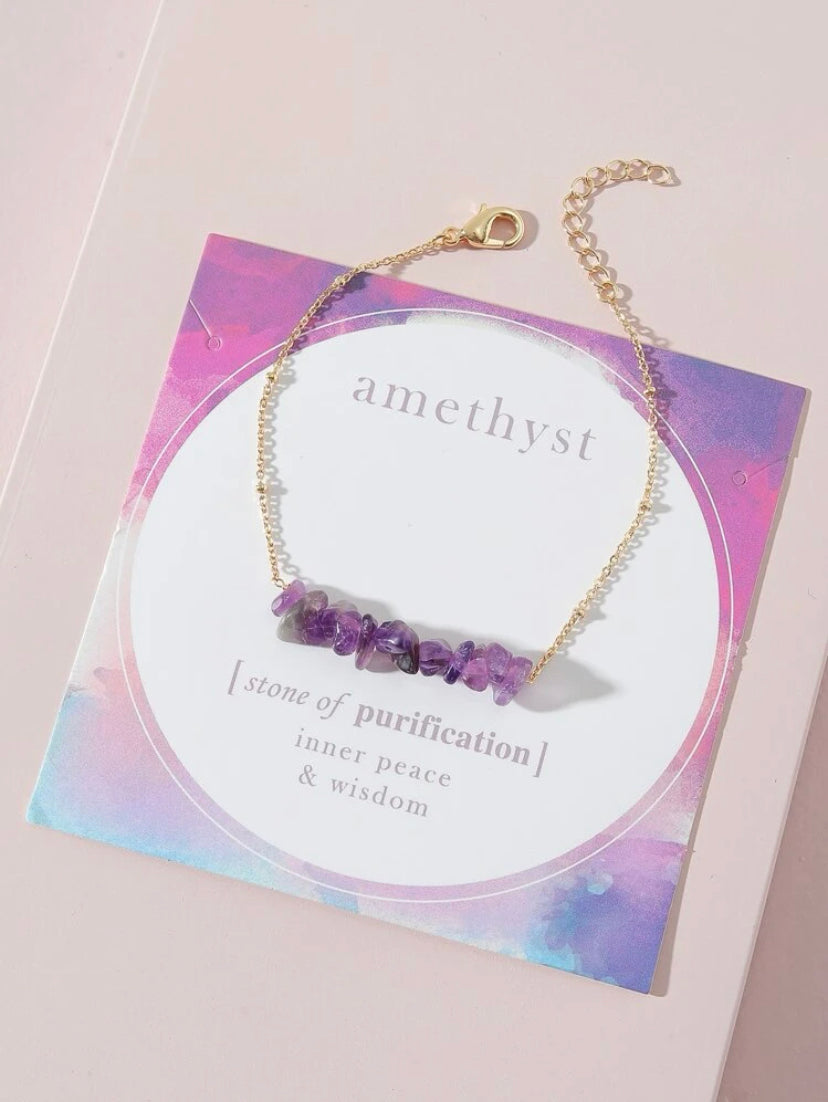 Amethyst chip  bracelet