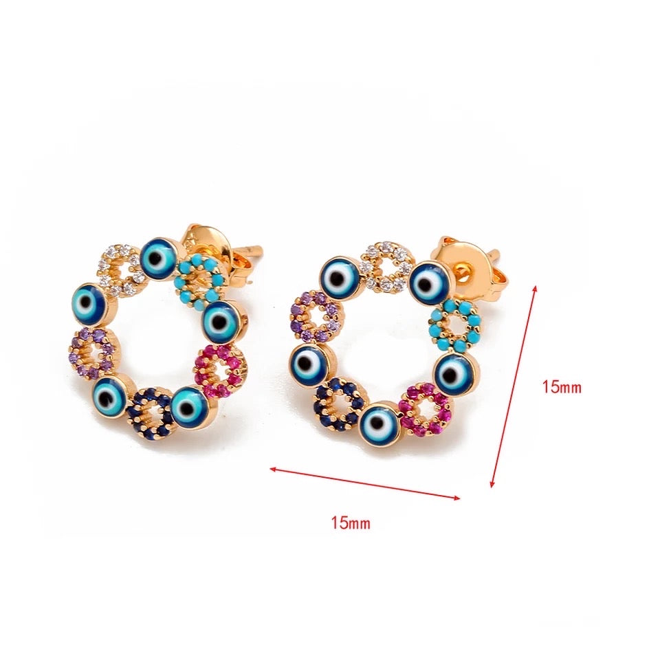 Evil eye big earrings