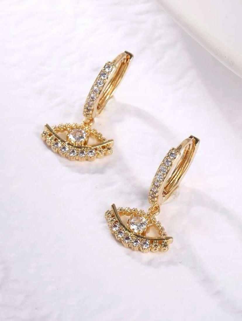 Evil eye tiny hoops