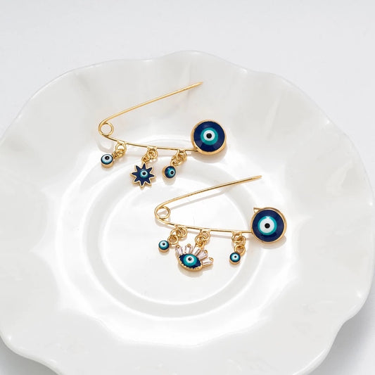 Evil eye baby pin brooch