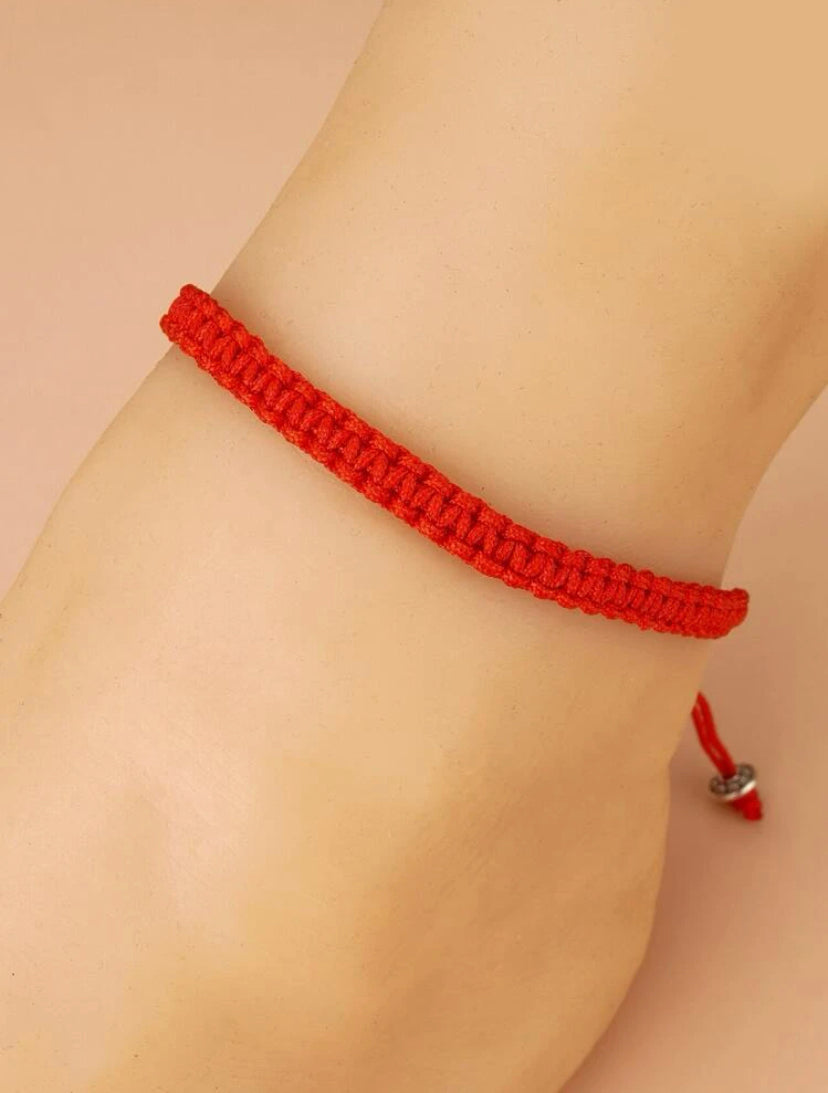 Black braided Evil eye anklet