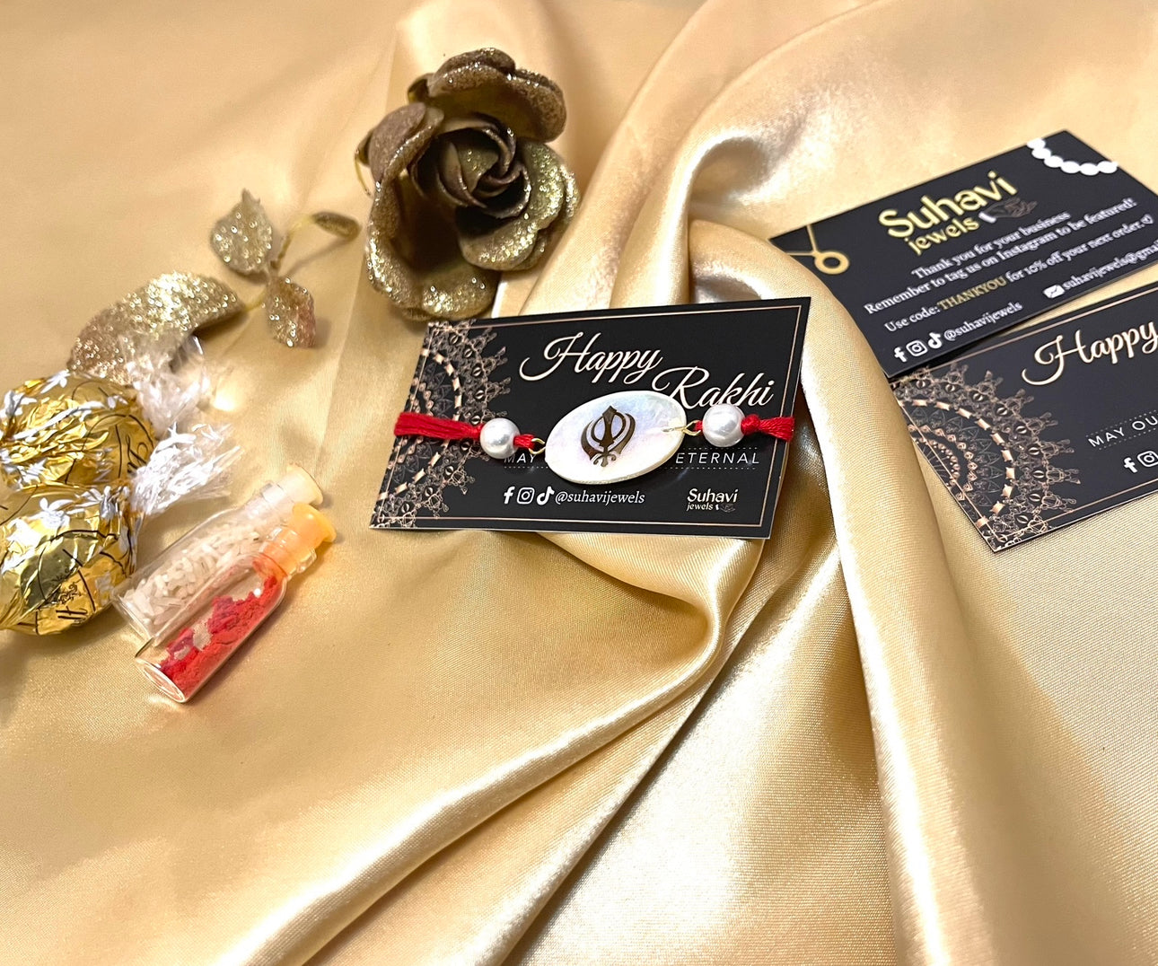 Shell Rakhi in Om, Ek onkar and Khanda