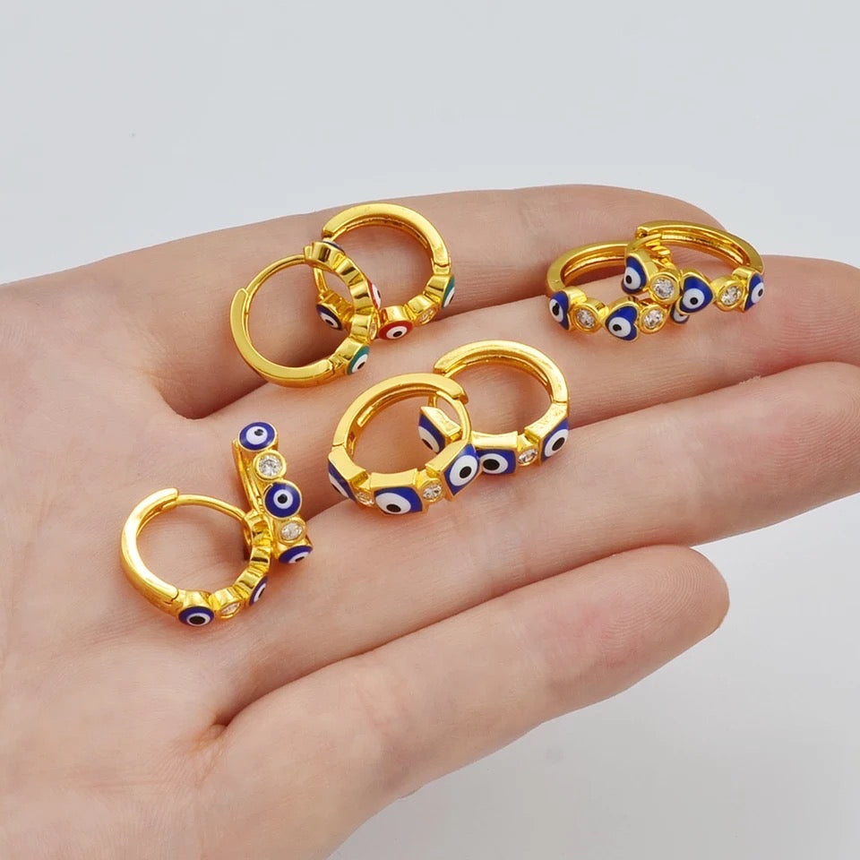 Evil eye hoops