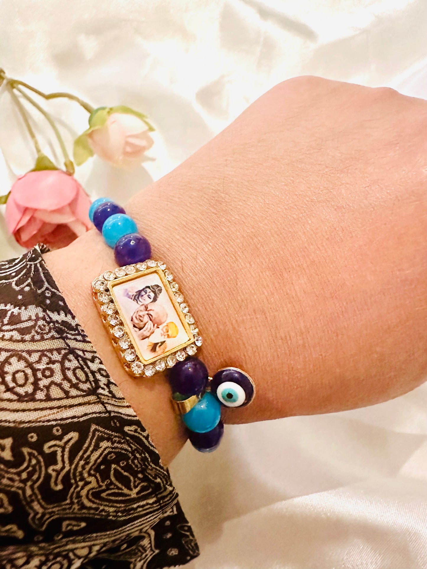 Jai Guruji blessing Bracelet with Evil eye