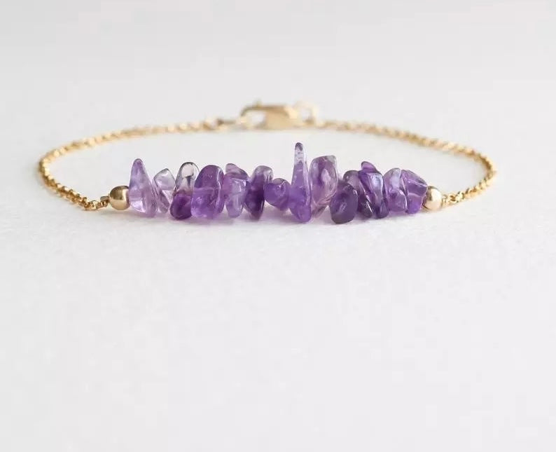 Amethyst chip  bracelet