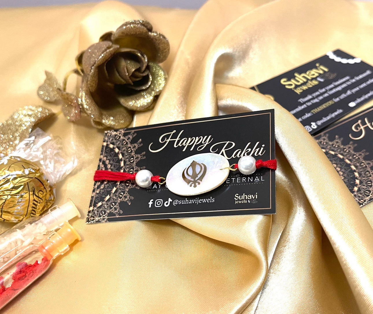 Shell Rakhi in Om, Ek onkar and Khanda