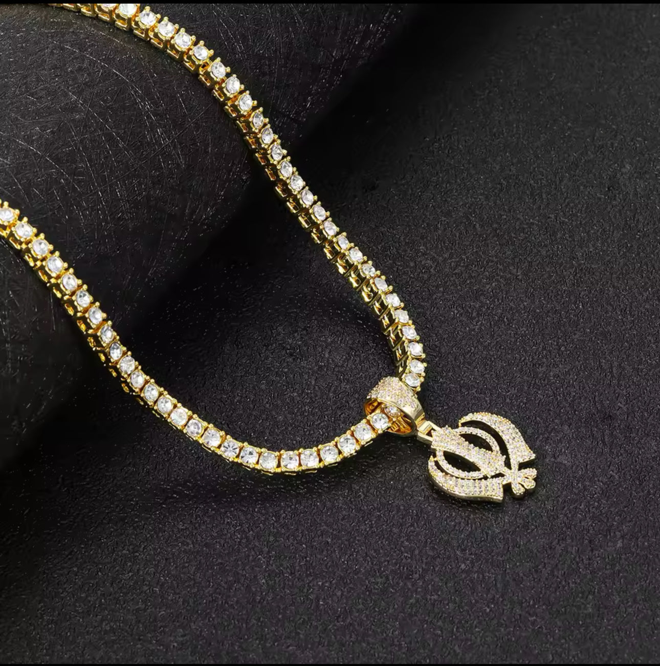 Khanda Necklace with Tennis Chain