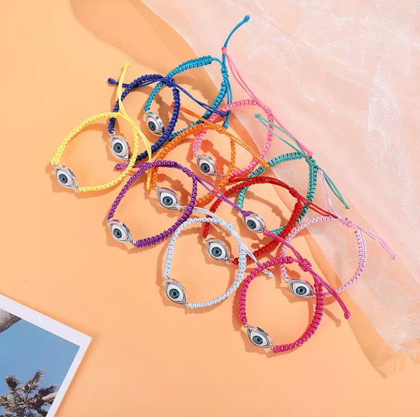 Evil eye braided bracelet