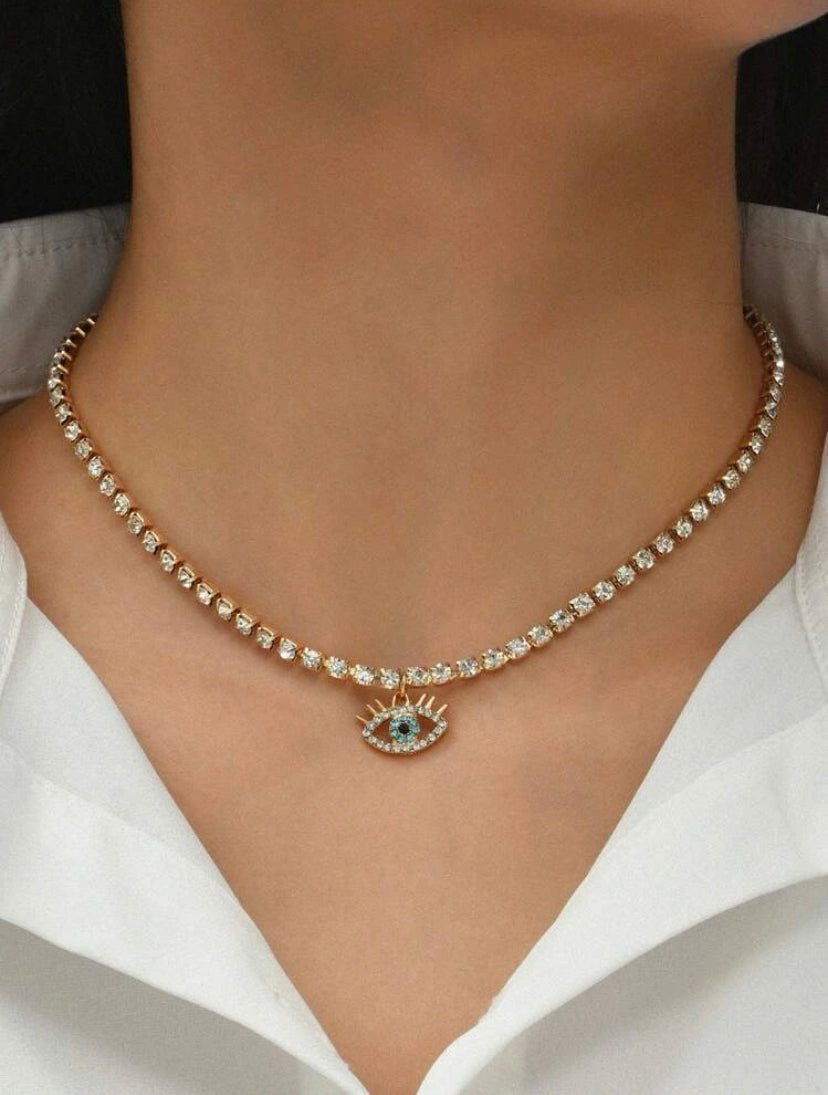 Evil eye choker necklace