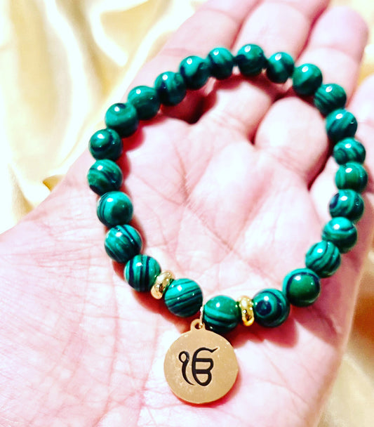 Ek Onkar bracelet- Malchaite Stone