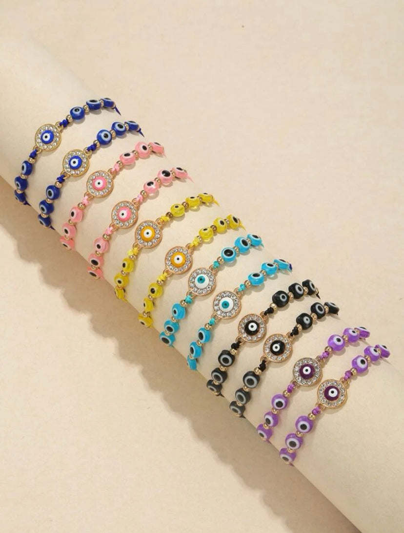 Tiny Evil eye colour bracelet