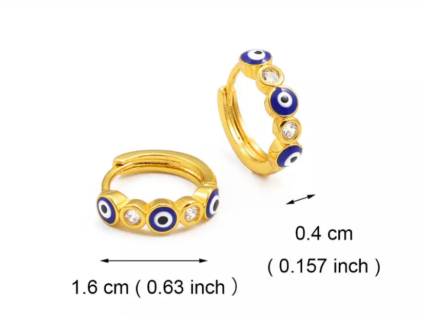 Evil eye hoops