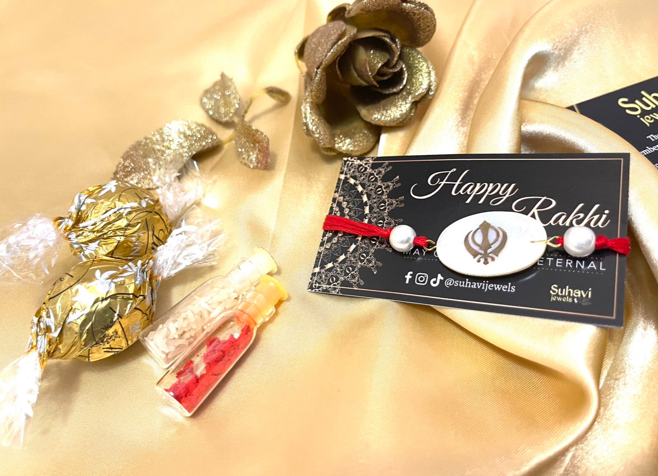 Shell Rakhi in Om, Ek onkar and Khanda