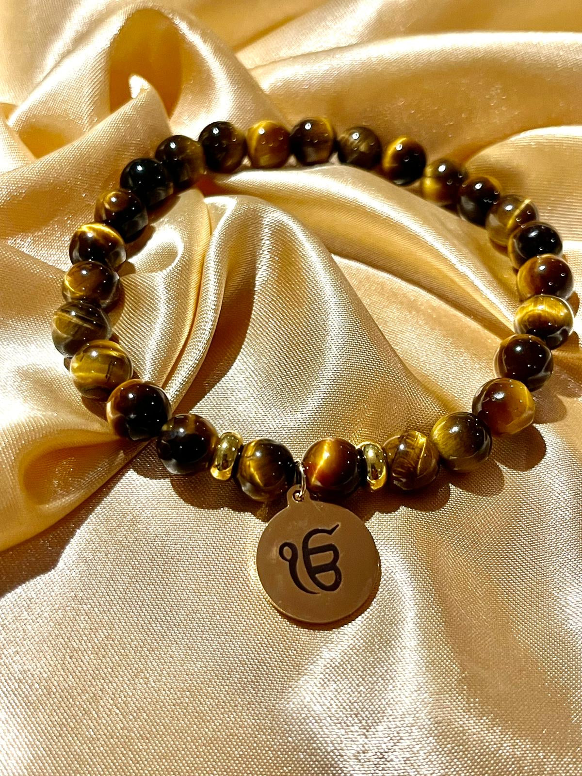 Ek Onkar bracelet : Tiger Eye Stone