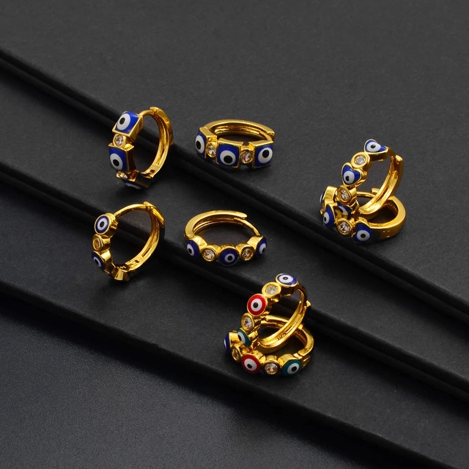Evil eye hoops