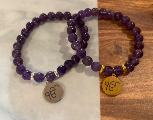 Ek Onkar bracelet - Amethyst Stone