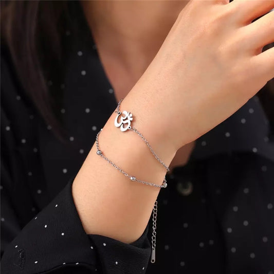 Om layered bracelet