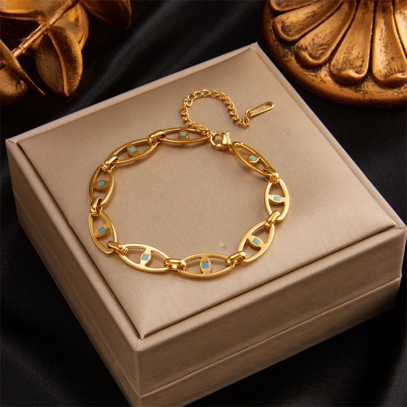 Evil eye chain bracelet