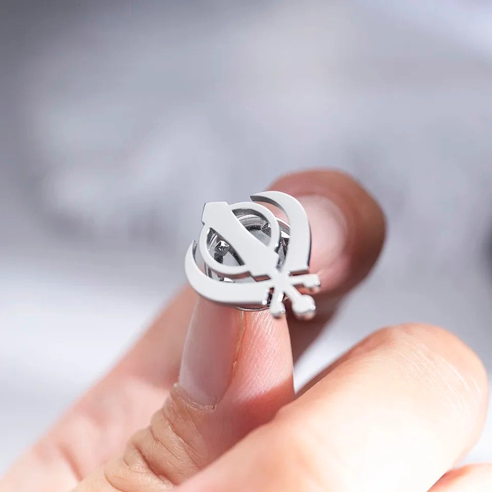 Khanda pin Brooch