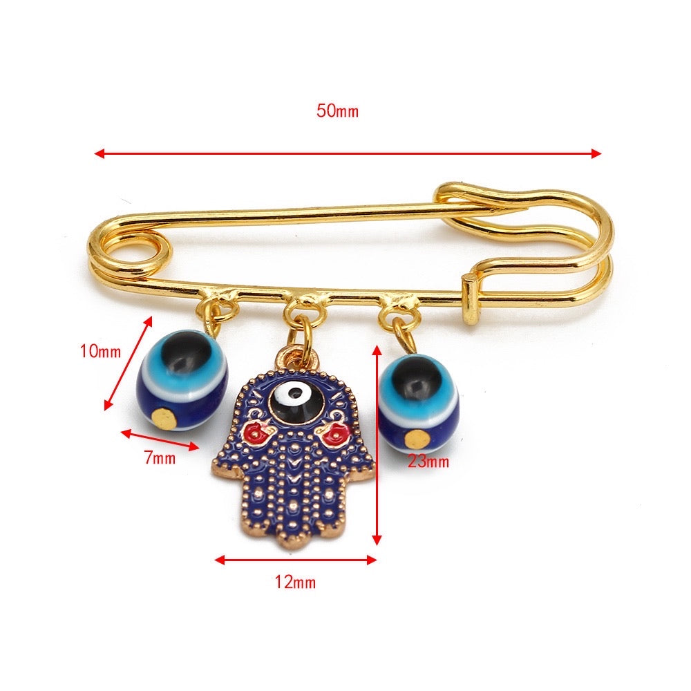 Evil eye baby pin brooch