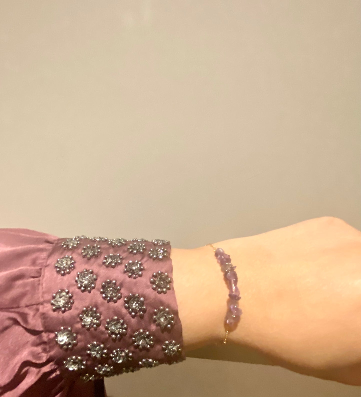 Amethyst chip  bracelet