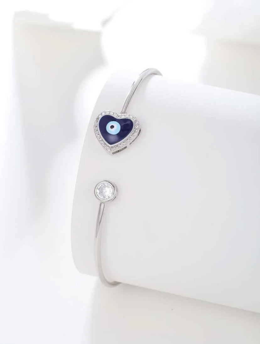 Evil eye rhinestone cuff bracelet