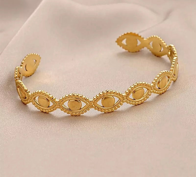 Evil eye cuff bangle