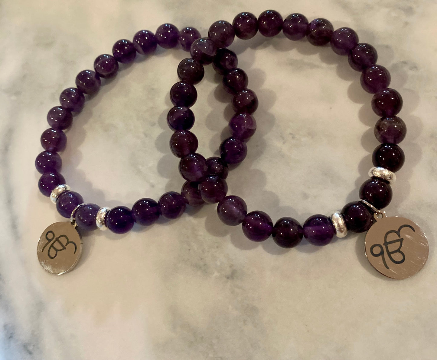 Ek Onkar bracelet - Amethyst Stone