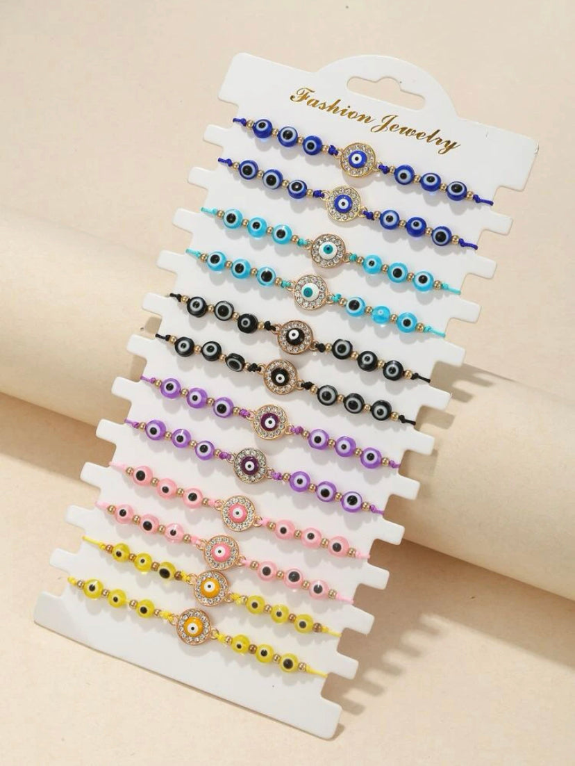 Tiny Evil eye colour bracelet