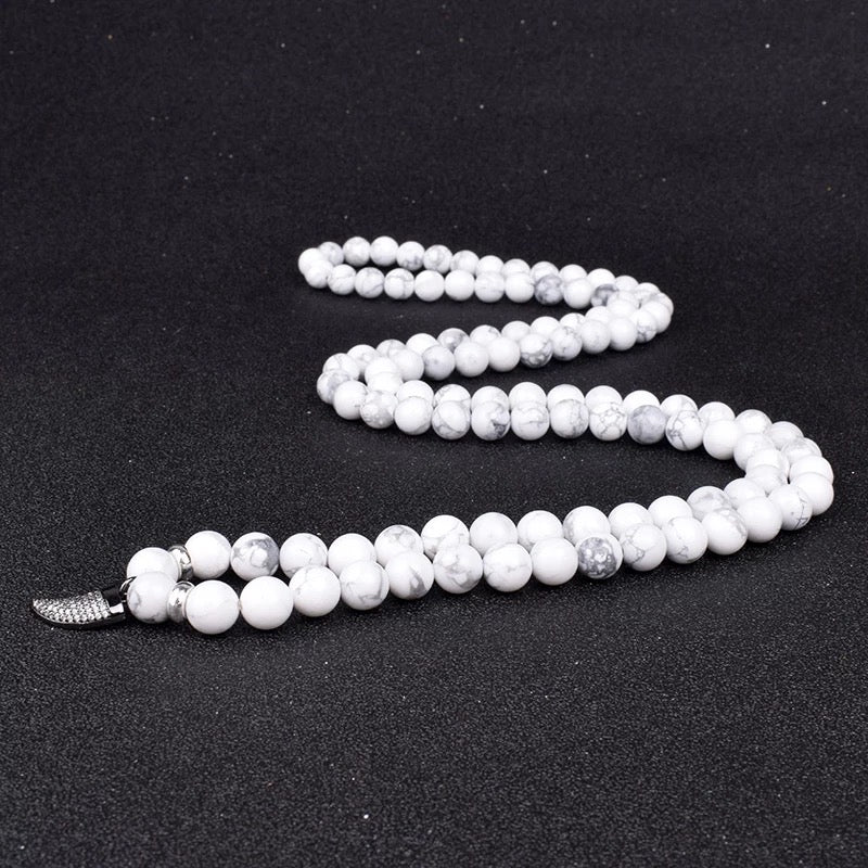 White Howlite 108 Beads Mala