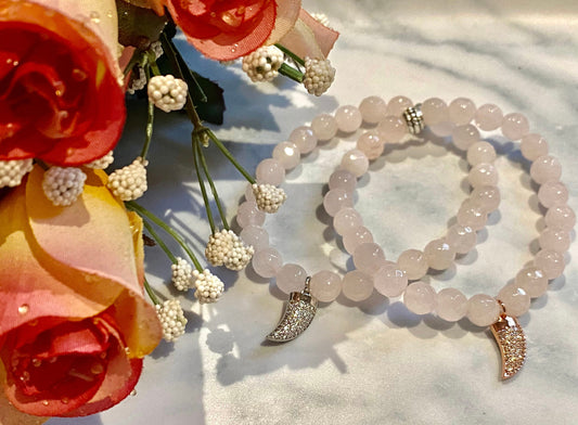 Rose Quartz Kirpan bracelet