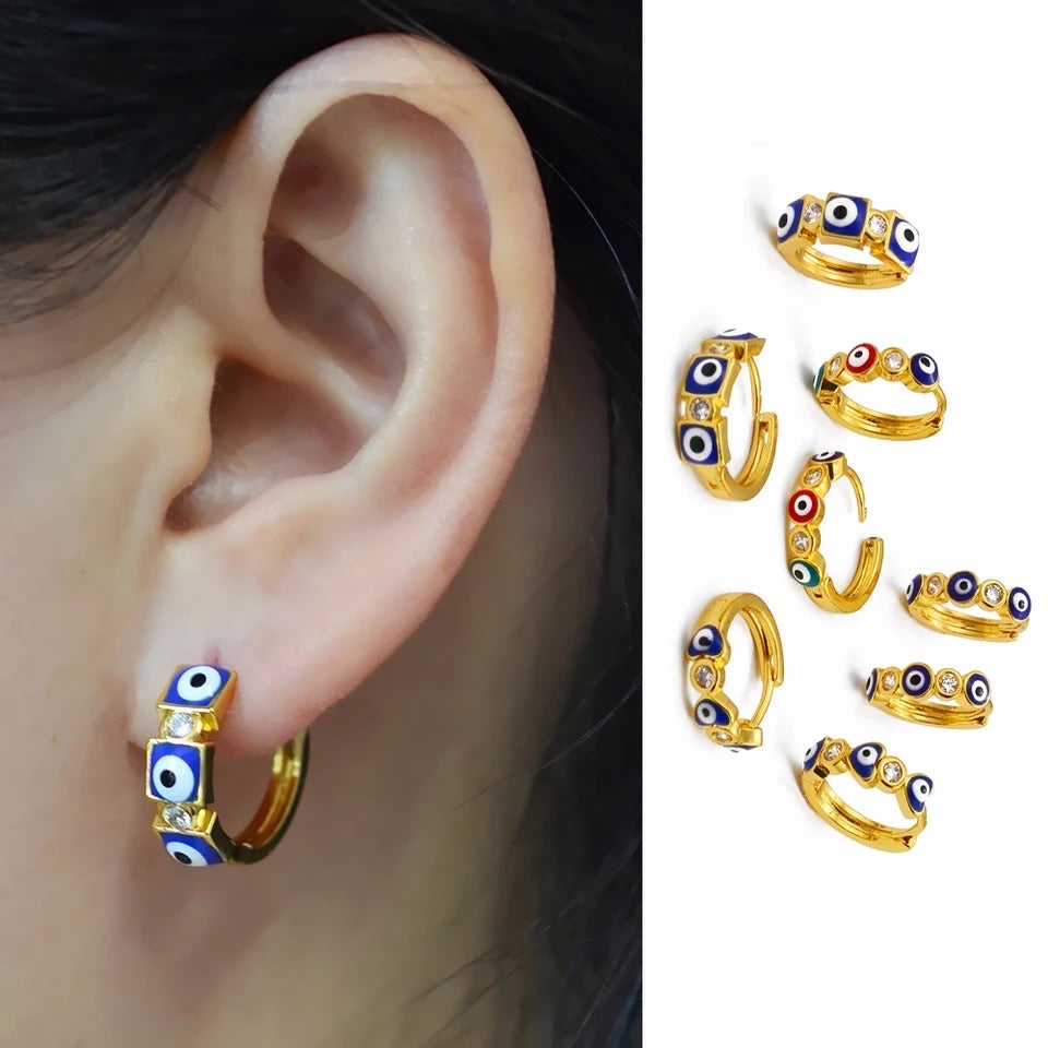 Evil eye hoops