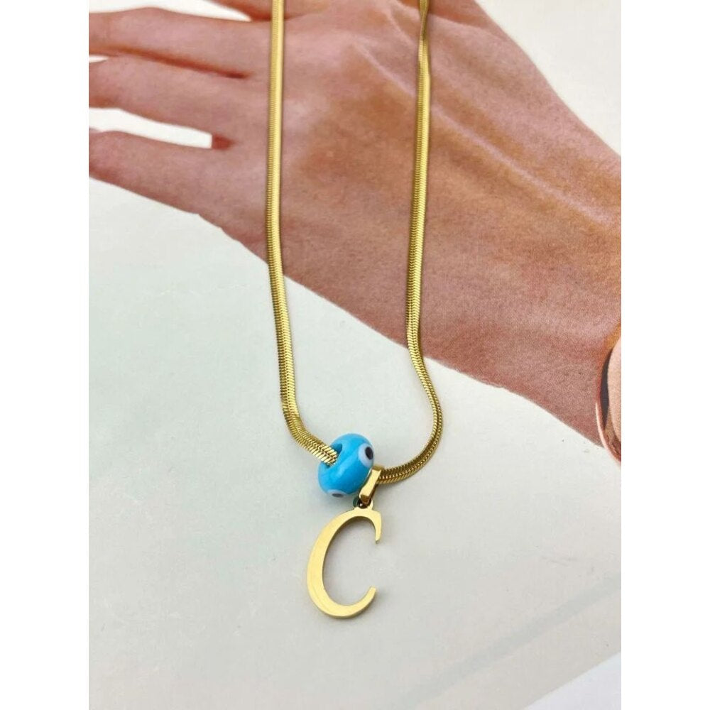 Evil eye Initial necklace