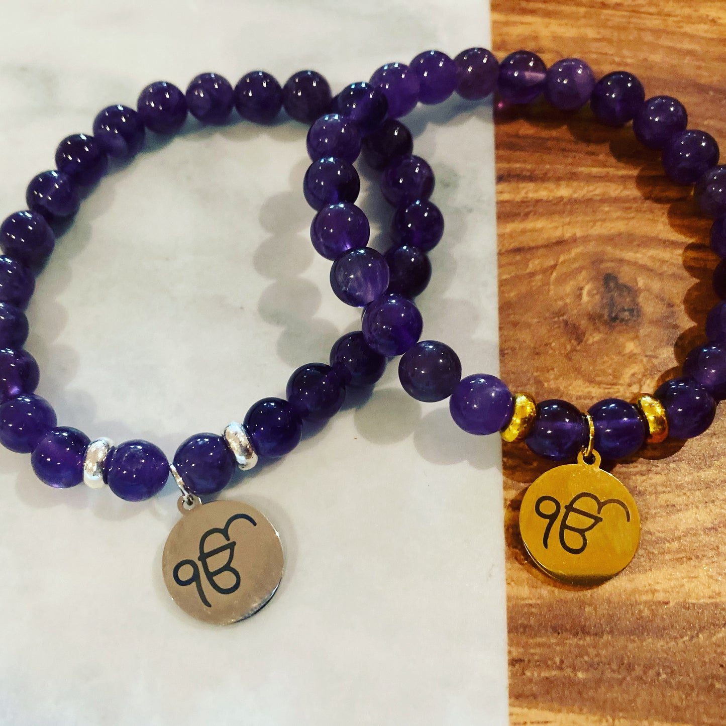 Ek Onkar bracelet - Amethyst Stone