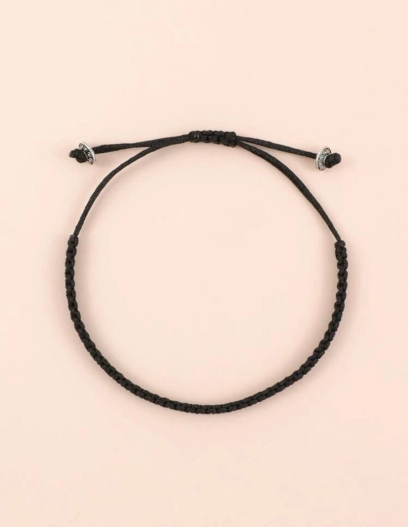 Black braided Evil eye anklet