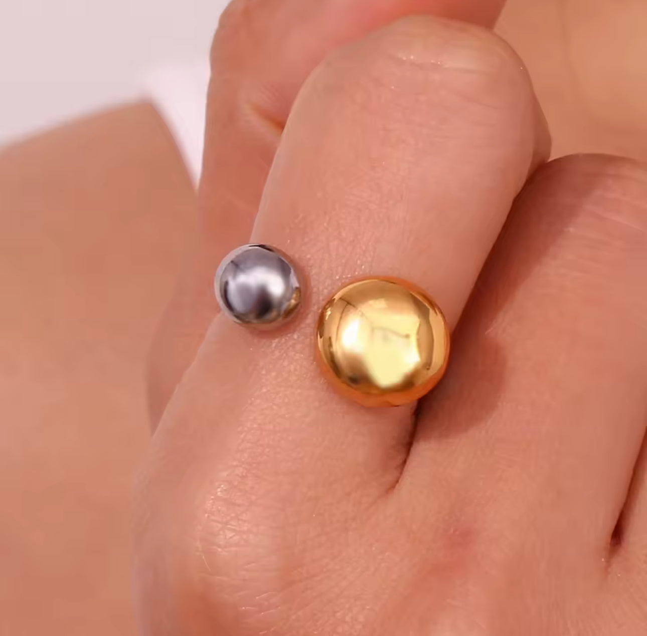 Gold Silver duo Ring
