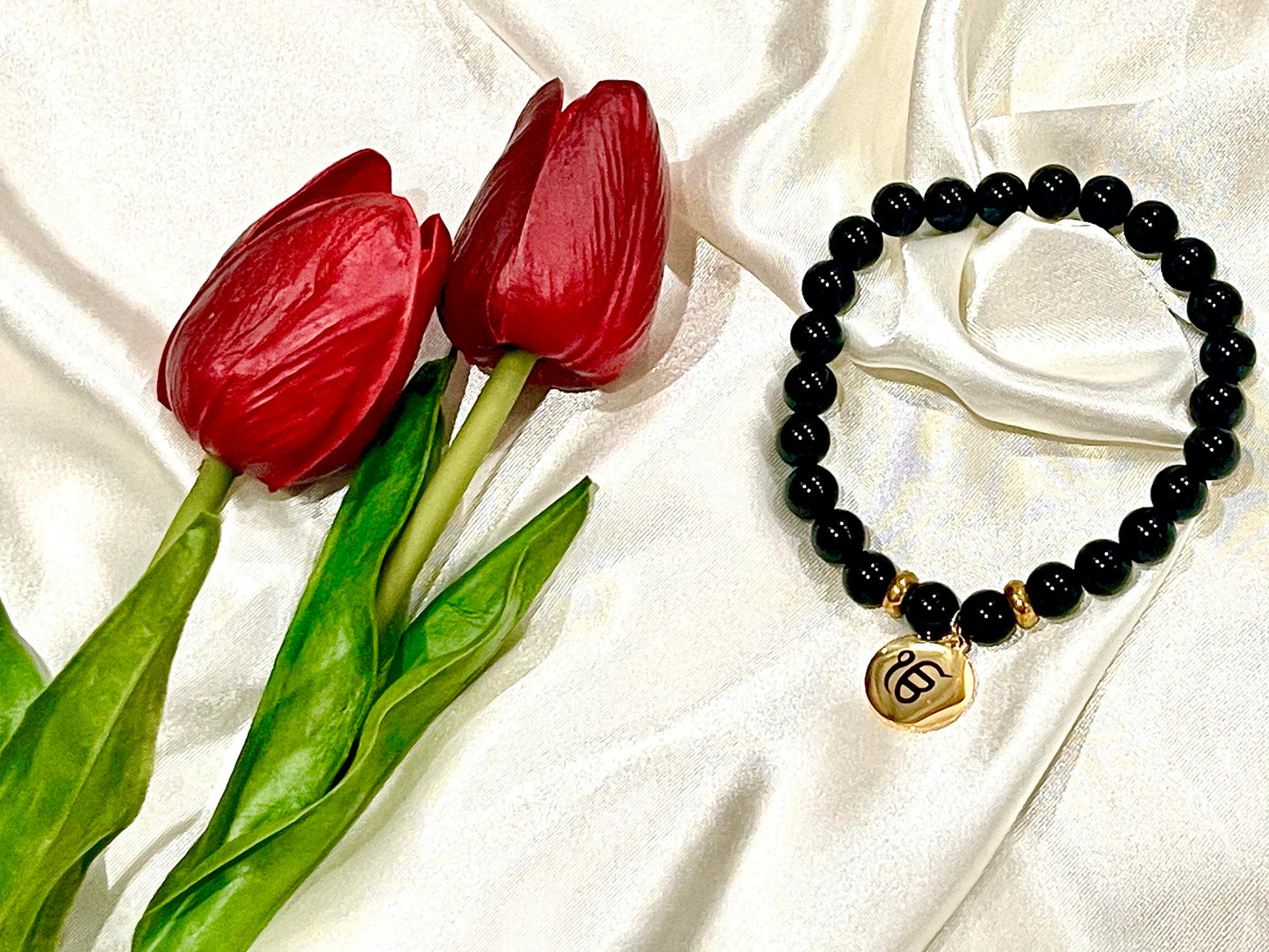 Ik Onkar bracelet in Black tourmaline Stone