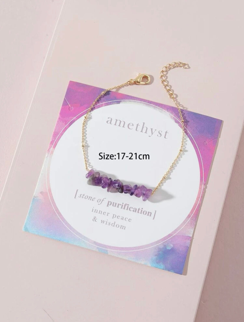 Amethyst chip  bracelet