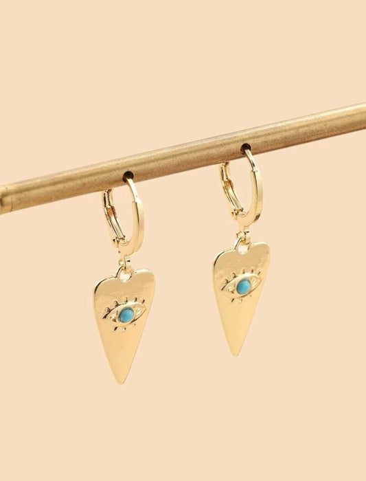 Evil eye tiny hoops
