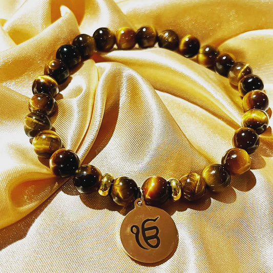 Ek Onkar bracelet : Tiger Eye Stone