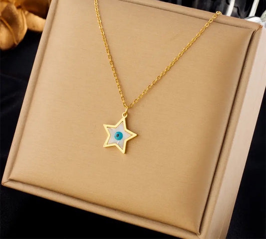 Evil eye star necklace