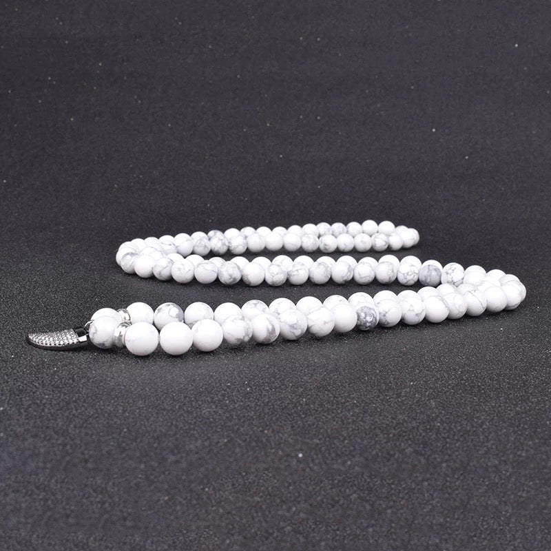 White Howlite 108 Beads Mala