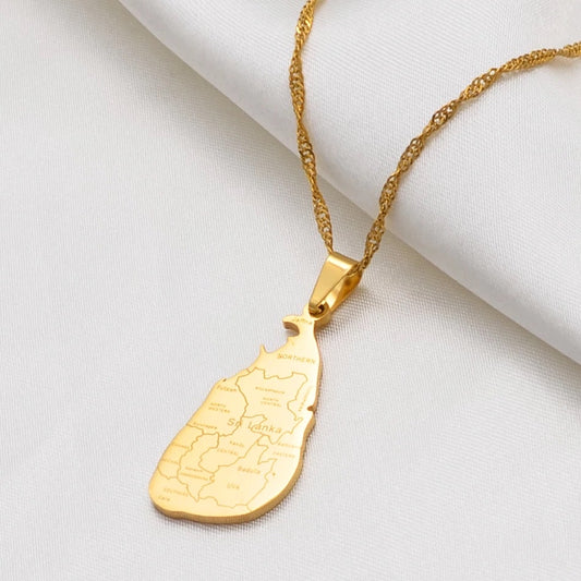 Sri Lanka map necklace