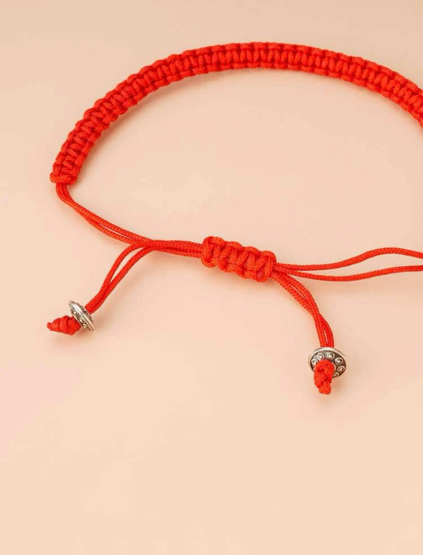 Black braided Evil eye anklet