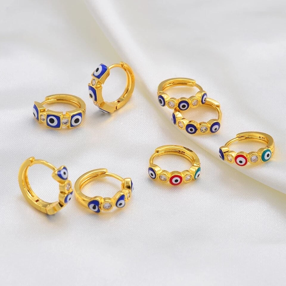 Evil eye hoops
