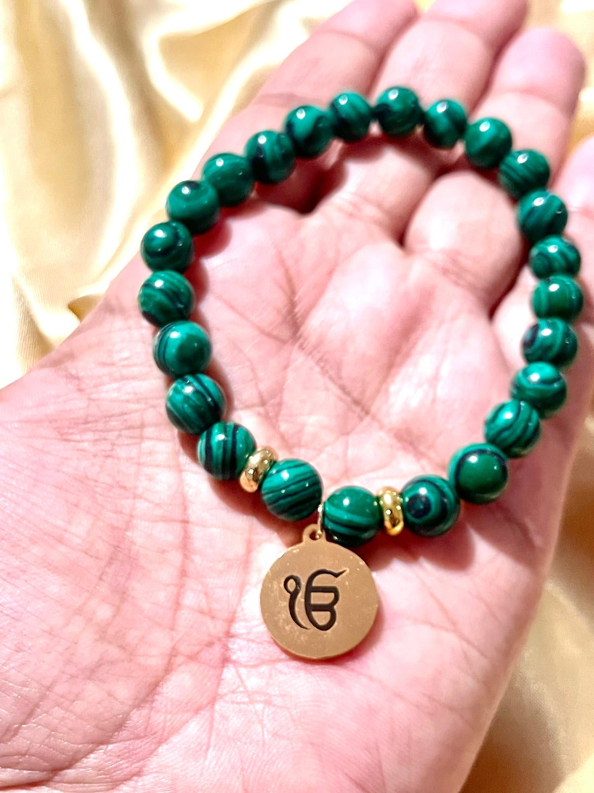 Ek Onkar bracelet- Malchaite Stone