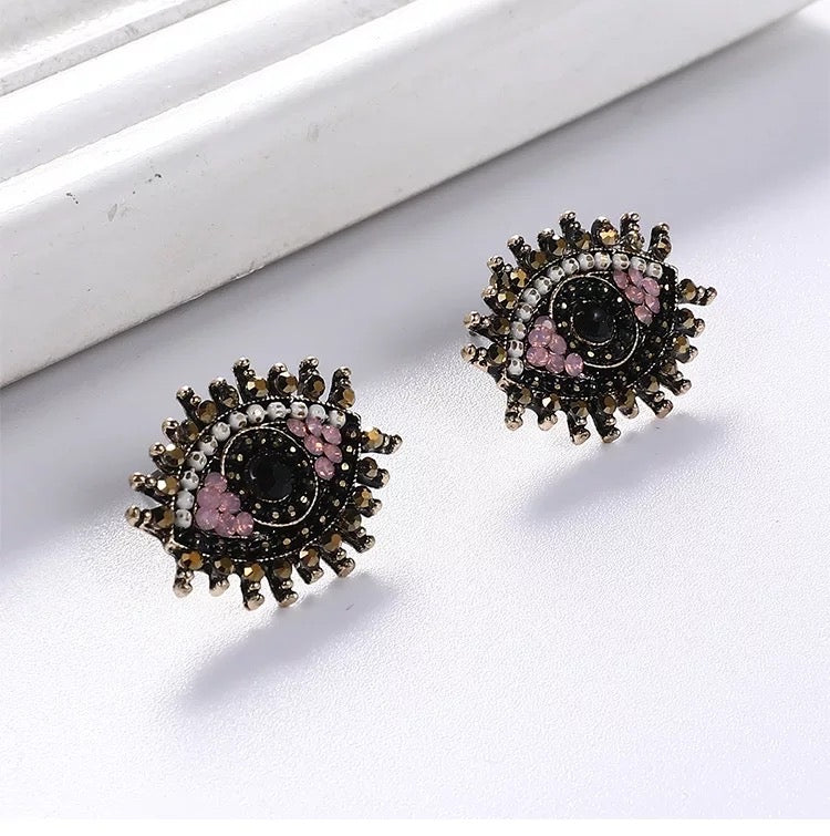 Evil eye earrings