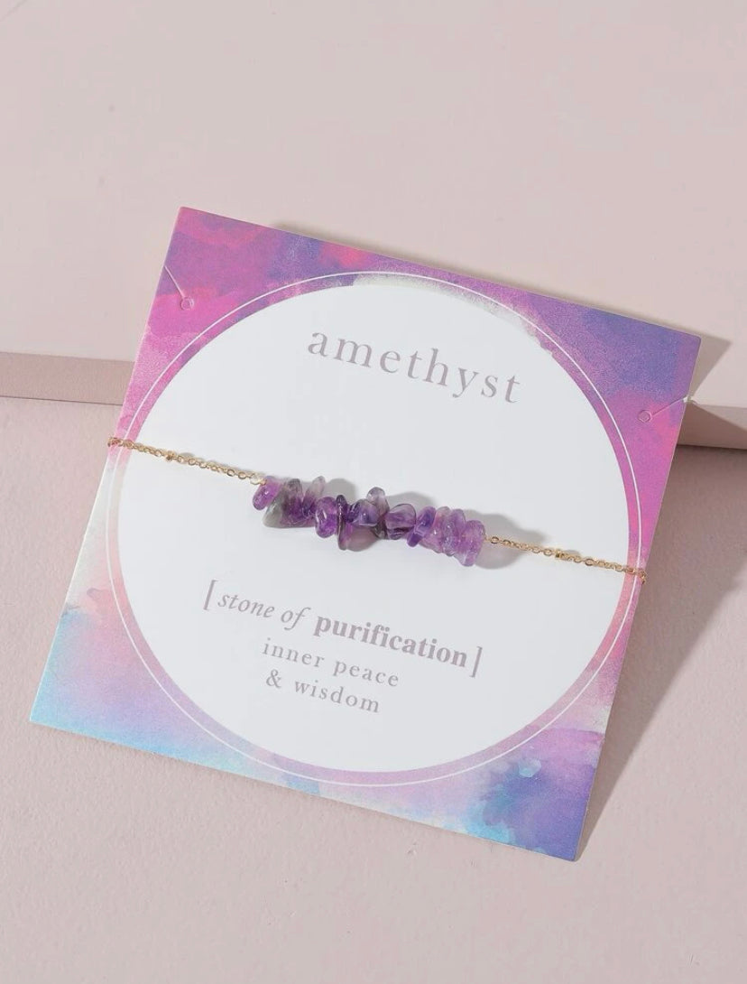 Amethyst chip  bracelet
