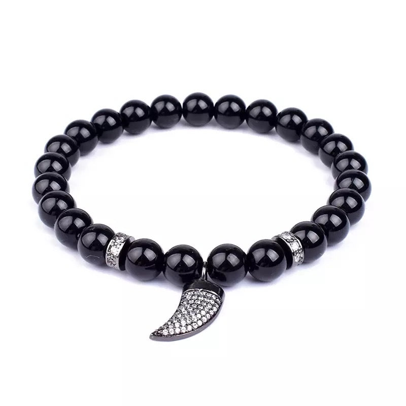Black Tourmaline Kirpan bracelet